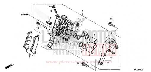 ETRIER DE FREIN ARRIERE GL1800J de 2018